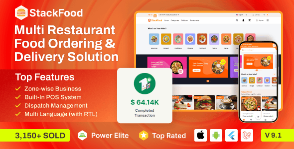 StackFood Multi Restaurant - Food Delivery App with Laravel Admin and Restaurant Panel preview 2