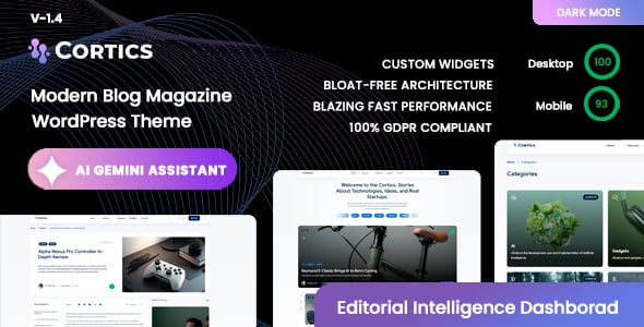 Cortics - Modern Thematic Blog & Magazine WordPress Theme preview 2