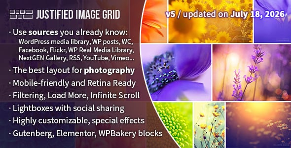 Justified Image Grid - Premium WordPress Gallery preview 2