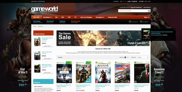 Game Store Website Templates | ThemeForest
