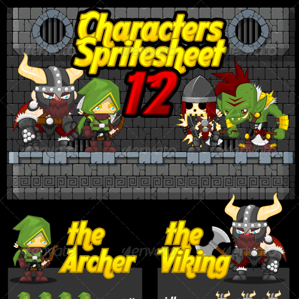 Rpg Game Sprites & Sheet Templates | GraphicRiver