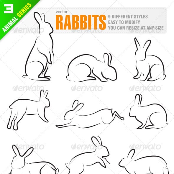 Rabbits Graphics, Designs & Templates | GraphicRiver