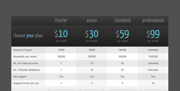 Pricing Tables for WordPress preview 3