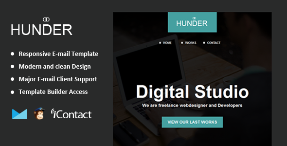 Hunder - Responsive Email + Themebuilder Access - Email Templates Marketing