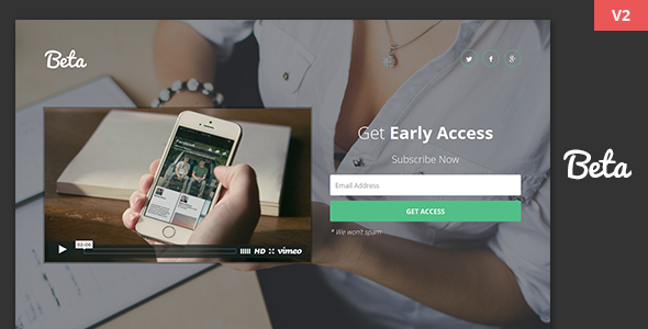 Beta - Coming Soon Responsive Template - Under Construction Specialty Pages