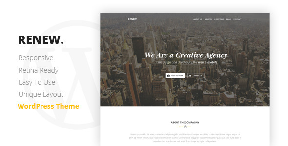 RENEW - Creative One Page WordPress Theme - Portfolio Creative