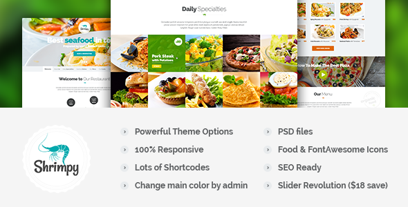 Shrimpy - Responsive Restaurant Wordpress Theme - Food Retail