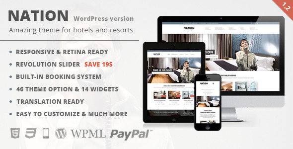 Nation Hotel - Responsive WordPress Theme - Travel Retail