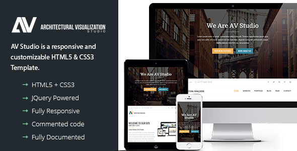 AV Studio - Responsive One Page HTML5 & CSS3 - Creative Site Templates