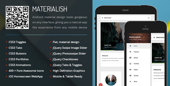 Materialish Mobile - Mobile Site Templates
