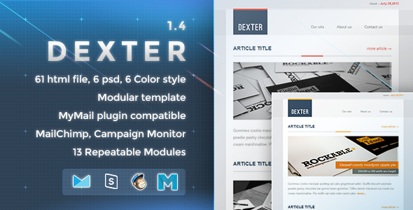 Dexter - Responsive E-mail Template - Newsletters Email Templates