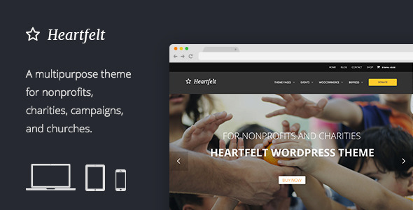 Heartfelt: Humanitarian Responsive WordPress Theme - Charity Nonprofit