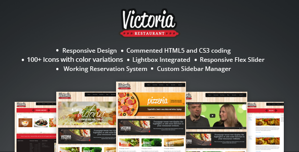 Victoria Responsive HTML5 Template - Restaurants & Cafes Entertainment