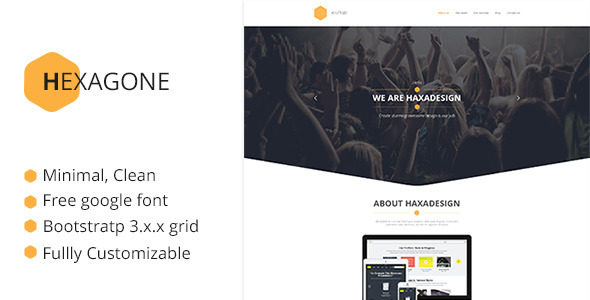 Hexagone PSD template - Corporate Photoshop