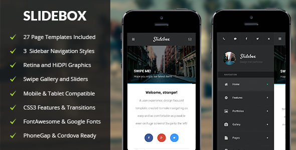 Slidebox Mobile - Mobile Site Templates