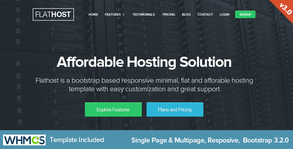 FlatHost Responsive Hosting Template with WHMCS - Hosting Technology