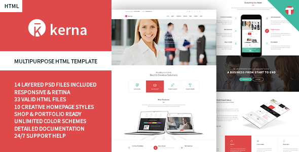 Kerna - Responsive Multi-Purpose HTML Template - Business Corporate