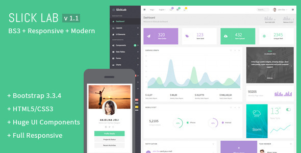 SlickLab - Responsive Admin Dashboard Template - Admin Templates Site Templates