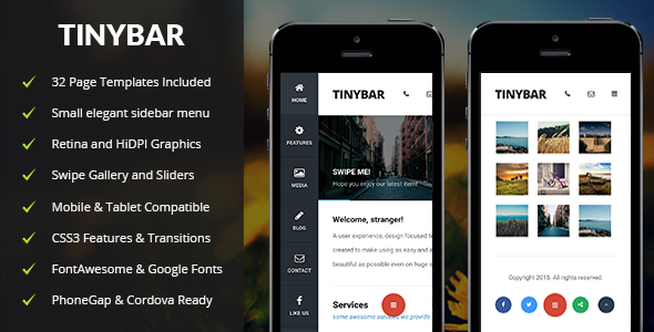 Tinybar Mobile - Mobile Site Templates
