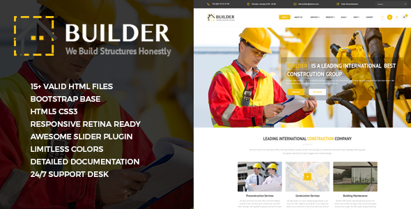 Builder - Responsive Construction Site Template - Business Corporate