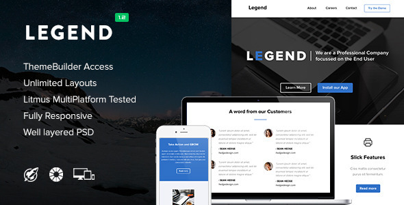 Legend - Video Email (optional) + Themebuilder - Newsletters Email Templates