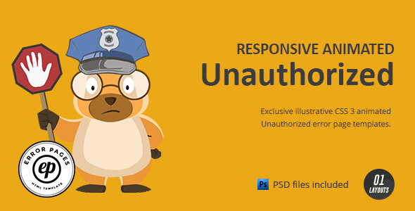 Unauthorized | CSS Animated HTML Template - Miscellaneous Specialty Pages