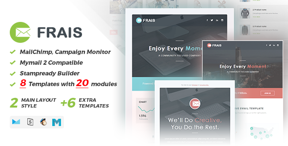 Frais | Responsive Email Set - Email Stationery Email Templates