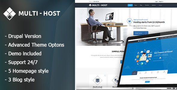 Multi Host - Responsive Server And Vps Drupal 7.6 Theme - Drupal CMS Themes