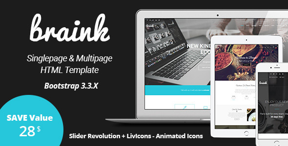 BRAINK - Multipurpose One Page / Multi-page Template - Corporate Site Templates