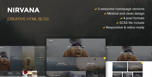 Nirvana Creative Blog Template - Personal Site Templates