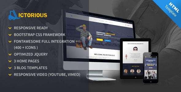 Victorious multi-purpose HTML5 template - Corporate Site Templates