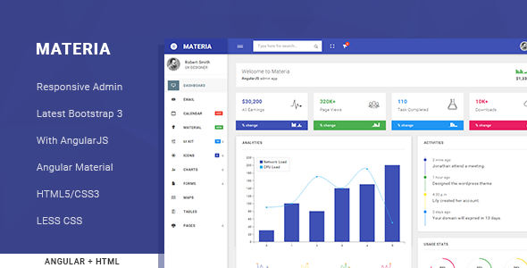 Materia - Responsive Admin Template - Admin Templates Site Templates