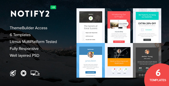 Notify2 - Notification Email + Themebuilder Access - Newsletters Email Templates