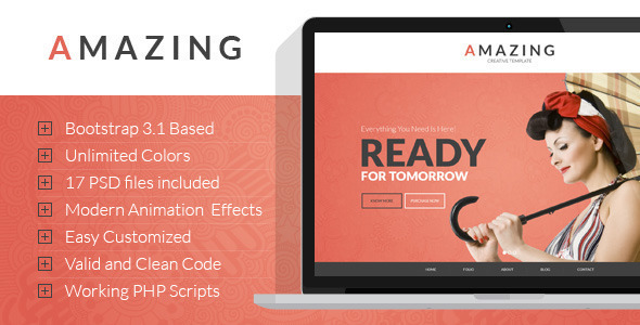 Amazing - Onepage&Multipage Parallax HTML Template - Creative Site Templates