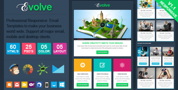 Evolve - Professional Responsive Email Template - Email Templates Marketing