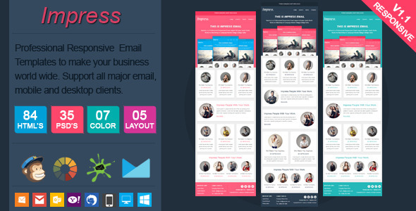 Impress - Clean Responsive Email Template - Email Templates Marketing