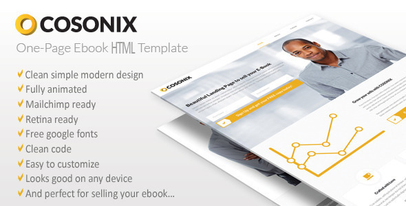 Cosonix One-Page HTML5 eBook Template - Marketing Corporate