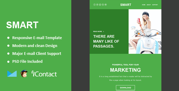 Smart Mail - Responsive E-mail Template + Themebuilder Access - Email Templates Marketing