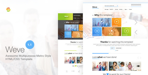 Weve - Responsive Metro Style HTML/CSS Template - Corporate Site Templates