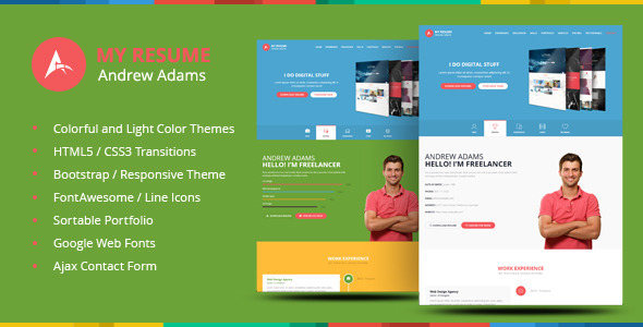 My Resume | One Page HTML5 Responsive Unique Theme - Resume / CV Specialty Pages