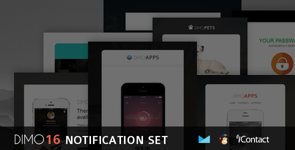 Dimo -16 Email Notification Template Set + Online Access - Email Templates Marketing