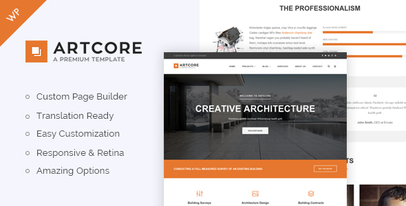 Artcore - Building Architecture WordPress Theme - Business Corporate