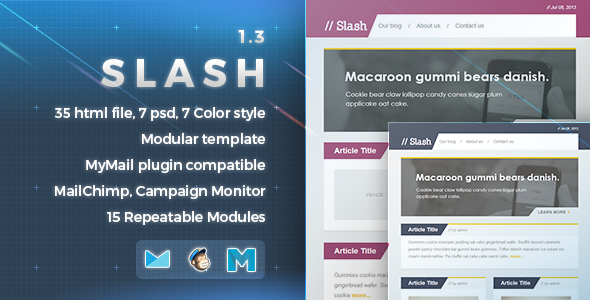 Slash - Responsive E-mail Template - Newsletters Email Templates