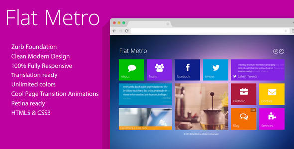 Flat Metro - Responsive HTML5 Theme - Creative Site Templates