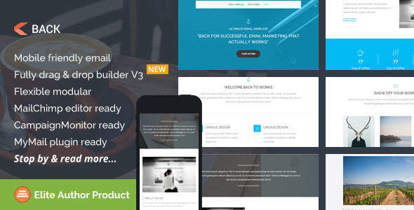 Back, Multipurpose Email Template + Builder Access - Email Templates Marketing