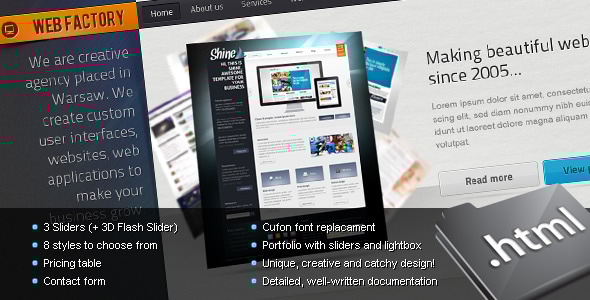 Web factory - Modern & Unique HTML Template - Creative Site Templates