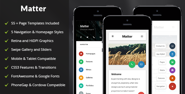 Matter Mobile - Mobile Site Templates