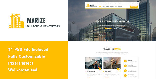Marize - Construction & Building HTML Template - Business Corporate