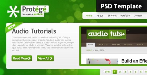 Protégé PSD Template - Personal Photoshop
