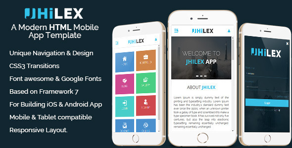 Mobile & App HTML Template - Jhilex by BootXperts | ThemeForest